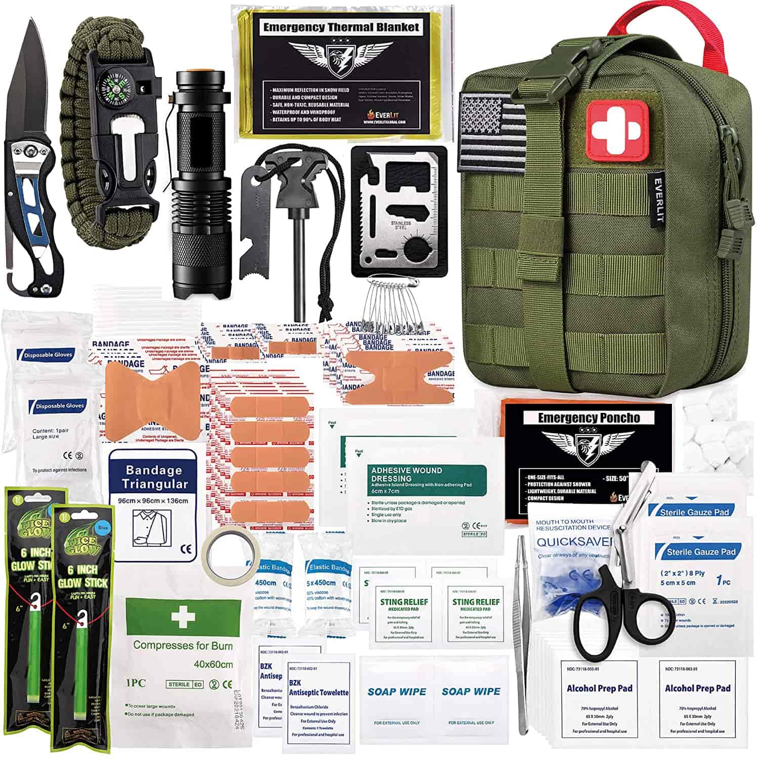 Green Survival First Aid Kit Innehåller 250 delar First Aid Kit